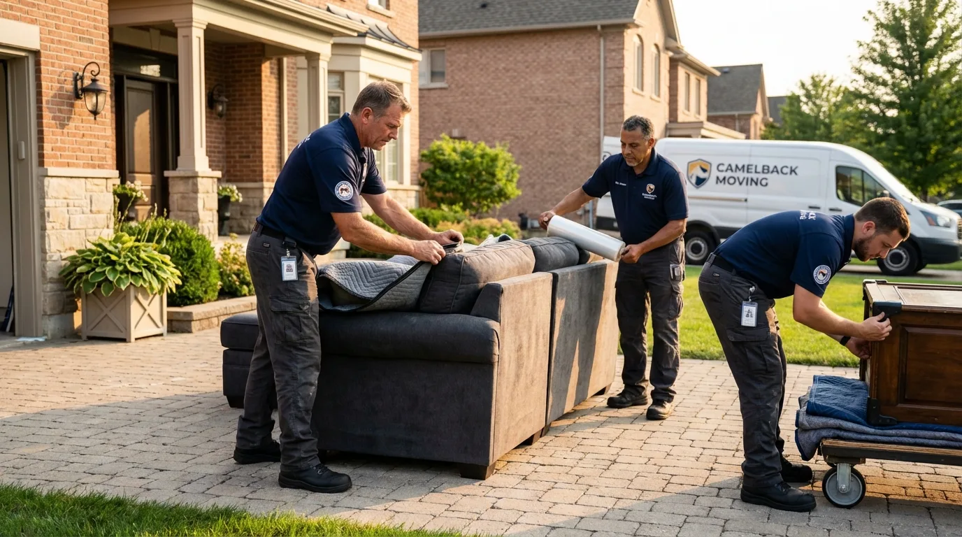 Large estate moving crew wrapping furniture in Healy, AK